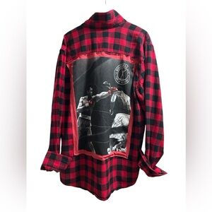MUHAMMAD ALI custom original ONE OF A KIND oversized boyfriend flannel